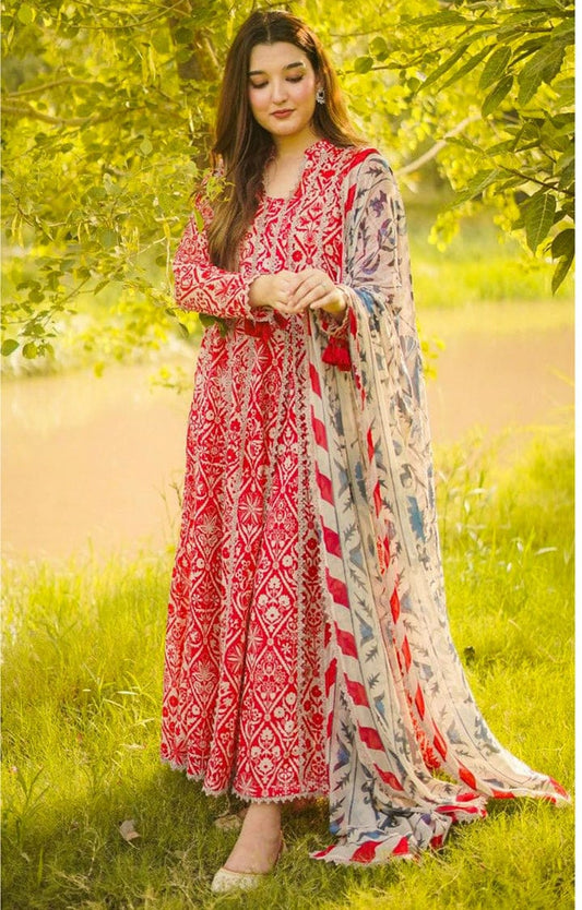 BROUQE Digital Printed 3 Pc Unstitched