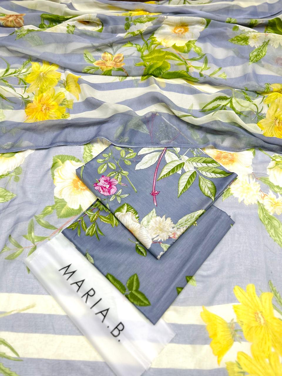 Unstitched Maria B Chiffon Dupata 3 Pc