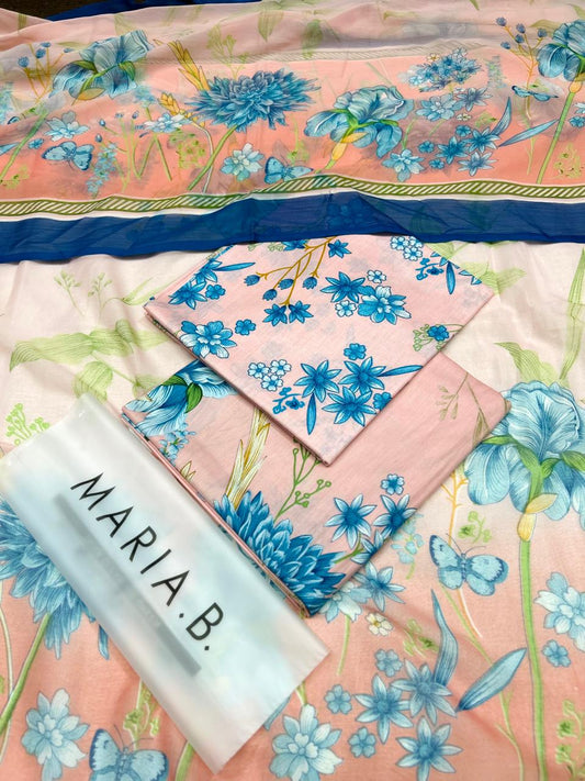 Unstitched MARIA-B Chiffon Dupata 3 Pc