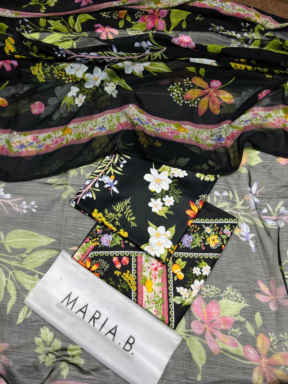 Unstitched MARIA-B Chiffon Dupata 3 Pc