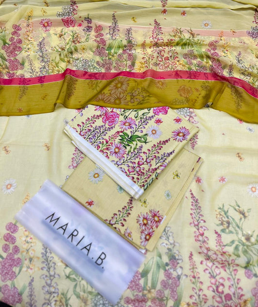 Unstitched MARIA-B Chiffon Dupata 3 Pc