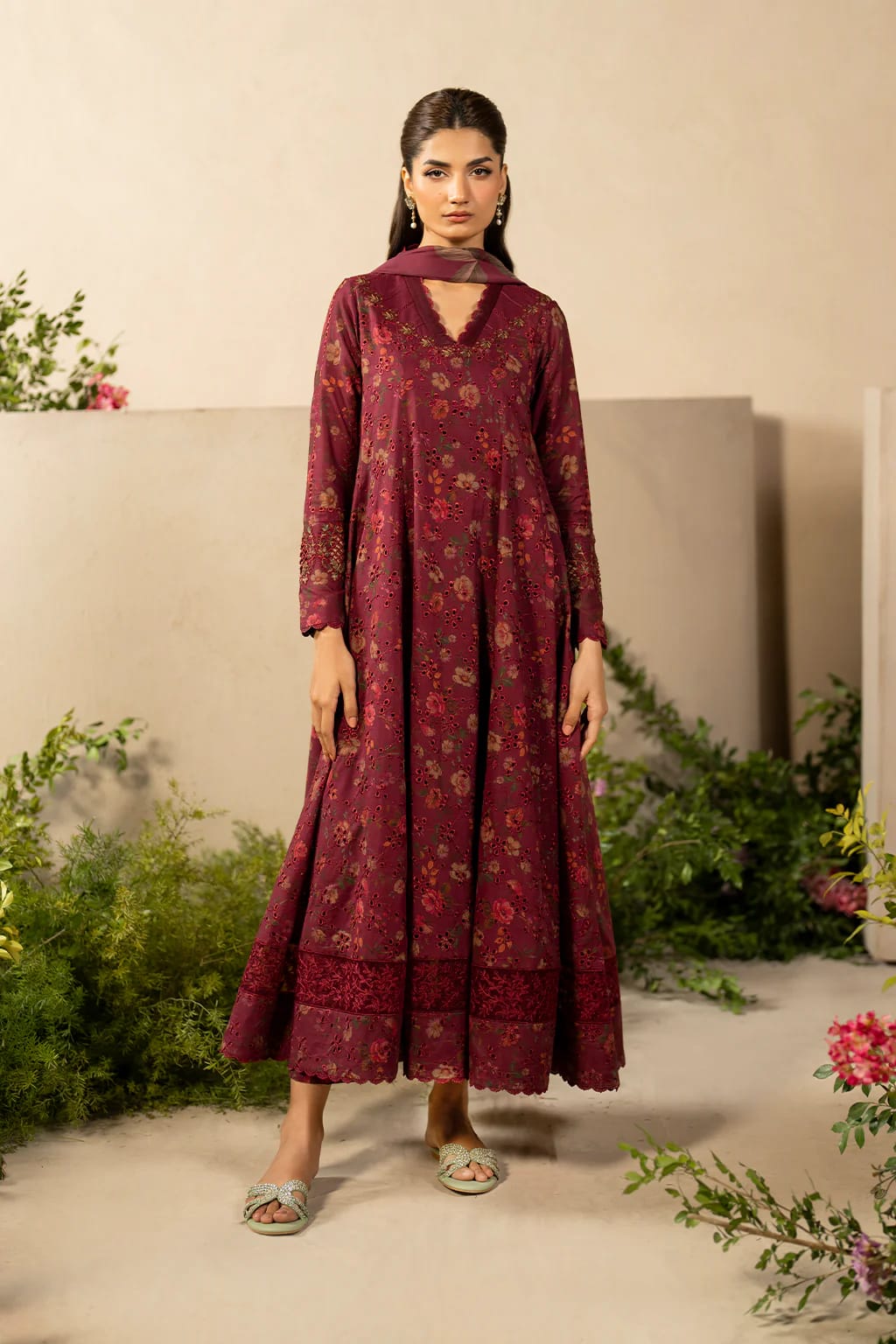 Digital Printed Dhanak 3pc Unstitched D-014