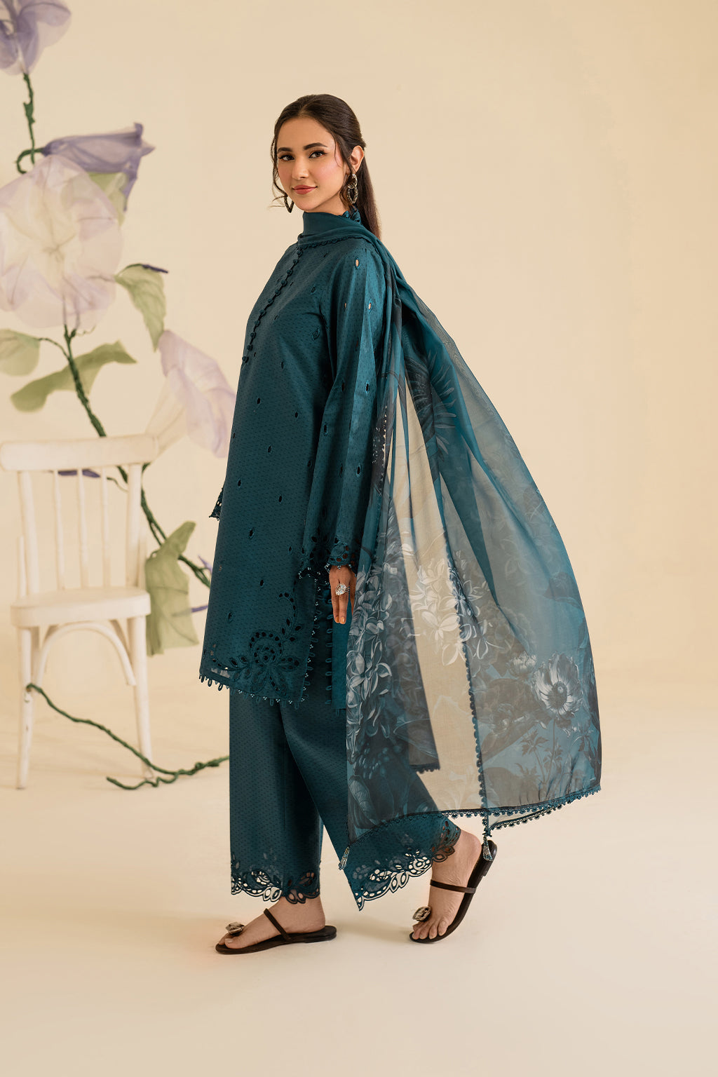 Digital Printed Dhanak 3pc Unstitched D-004