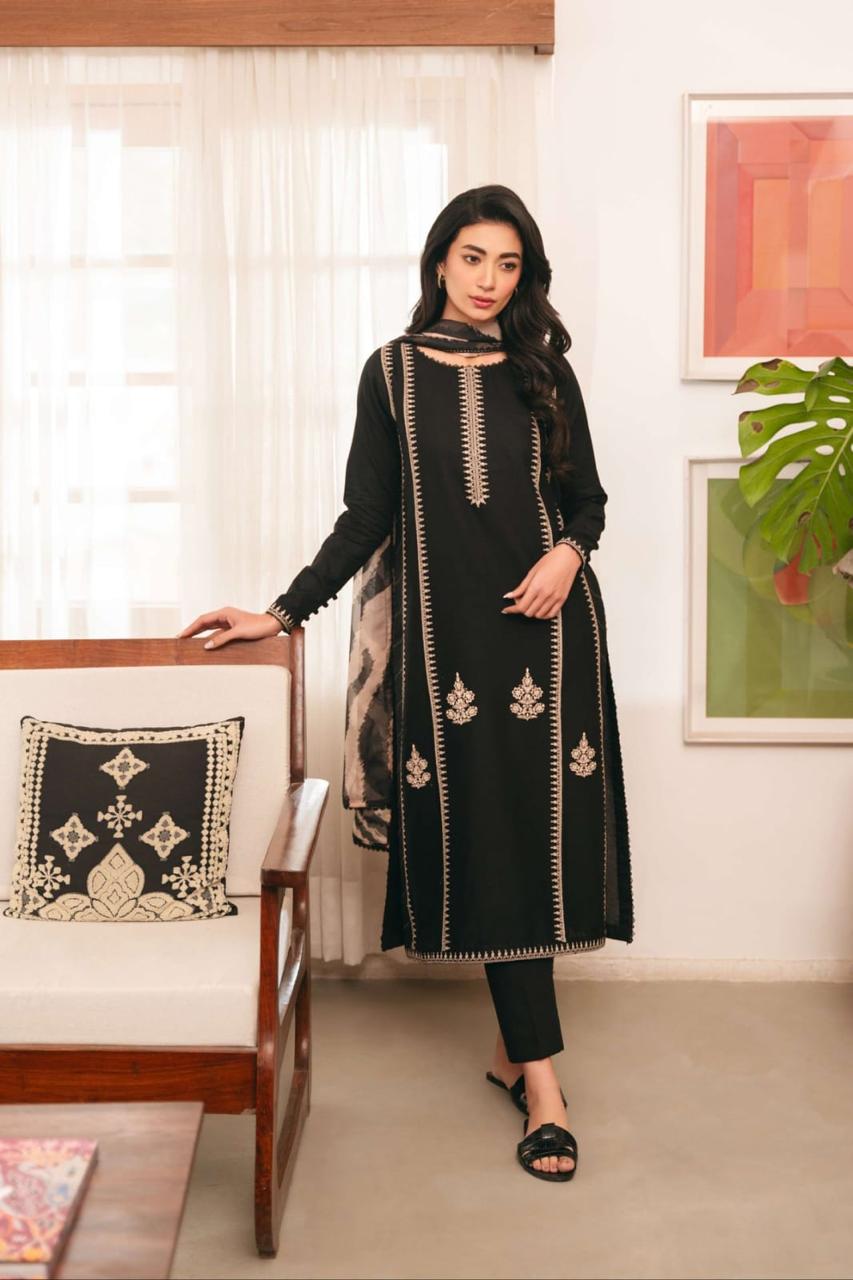 3PC EMBROIDERED SUIT DHANAK ZZ-019