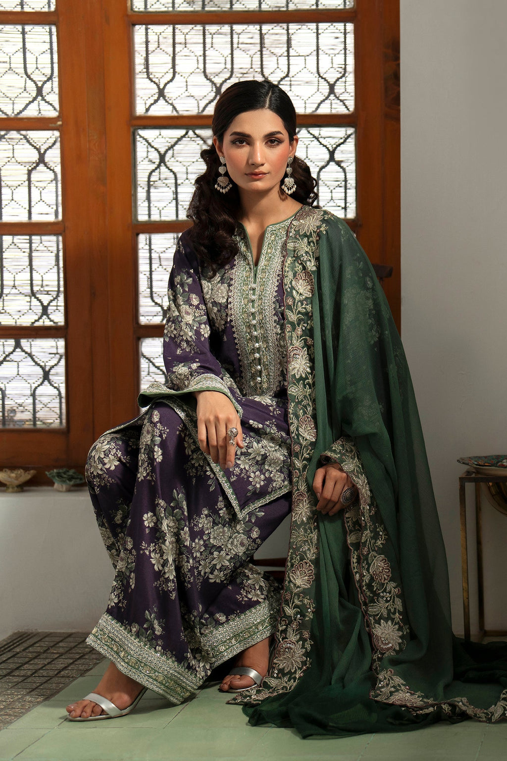 Digital Printed Dhanak 3pc Unstitched D-011