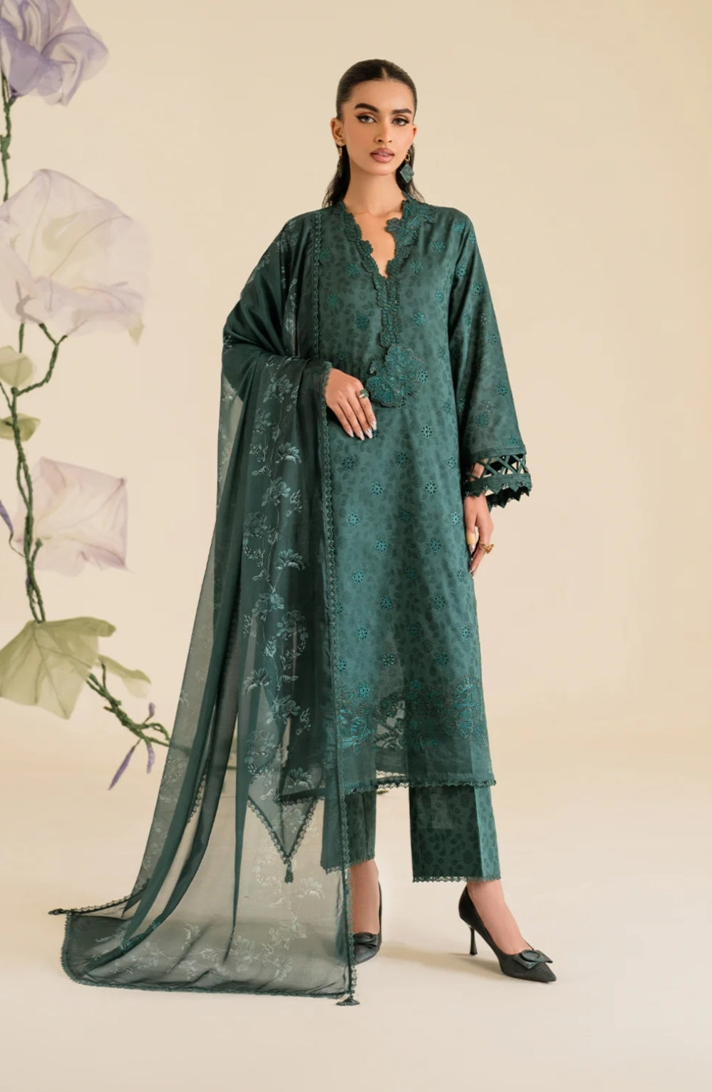 Digital Printed Dhanak 3pc Unstitched D-004