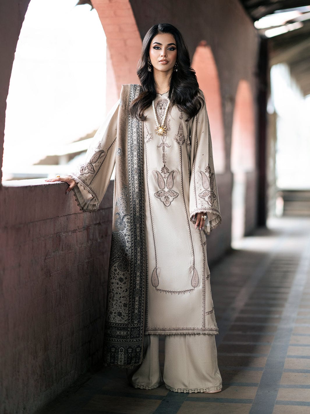 3pc Embroidered Suit Dhanak ZZ-003