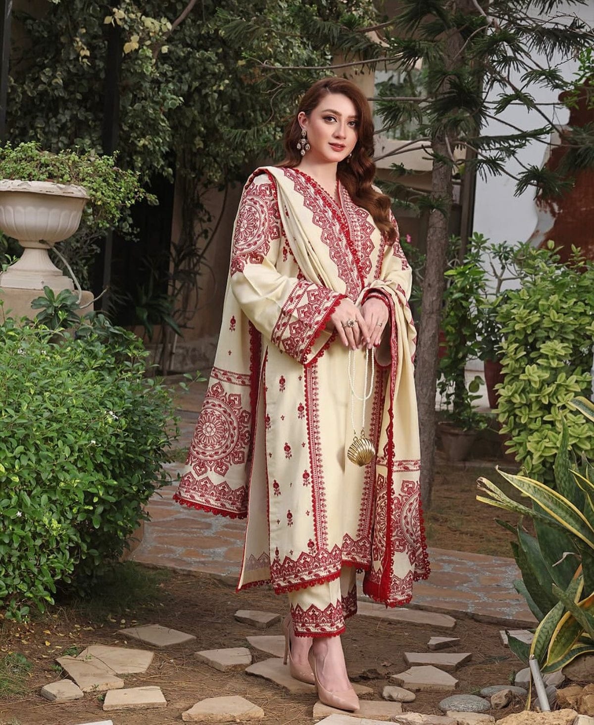 3PC EMBROIDERED SUIT DHANAK ZZ-015
