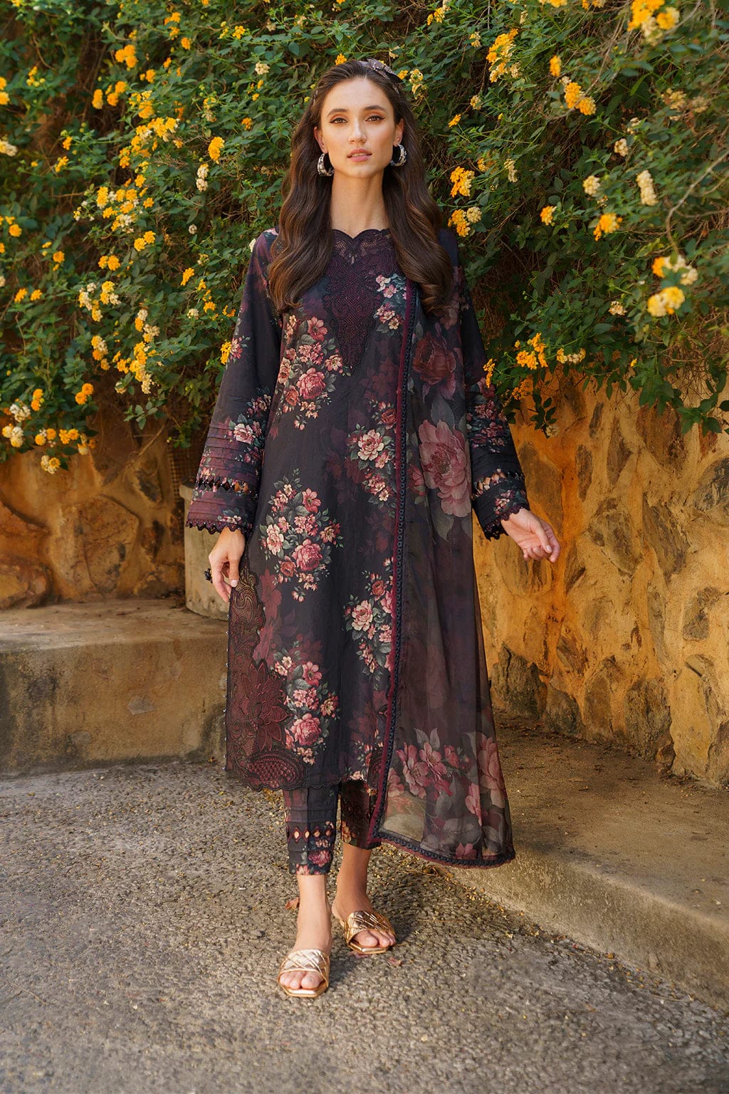 Digital Printed Dhanak 3pc Unstitched D-008