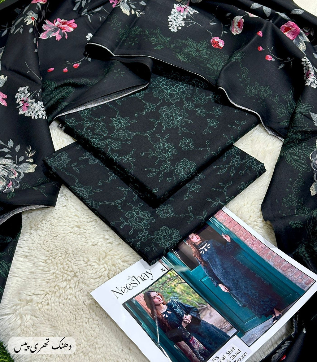 Digital Printed Dhanak 3pc Unstitched D-006