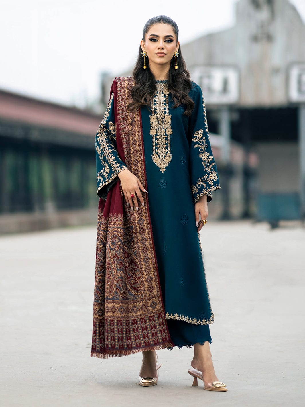 3PC EMBROIDERED SUIT DHANAK ZZ-002