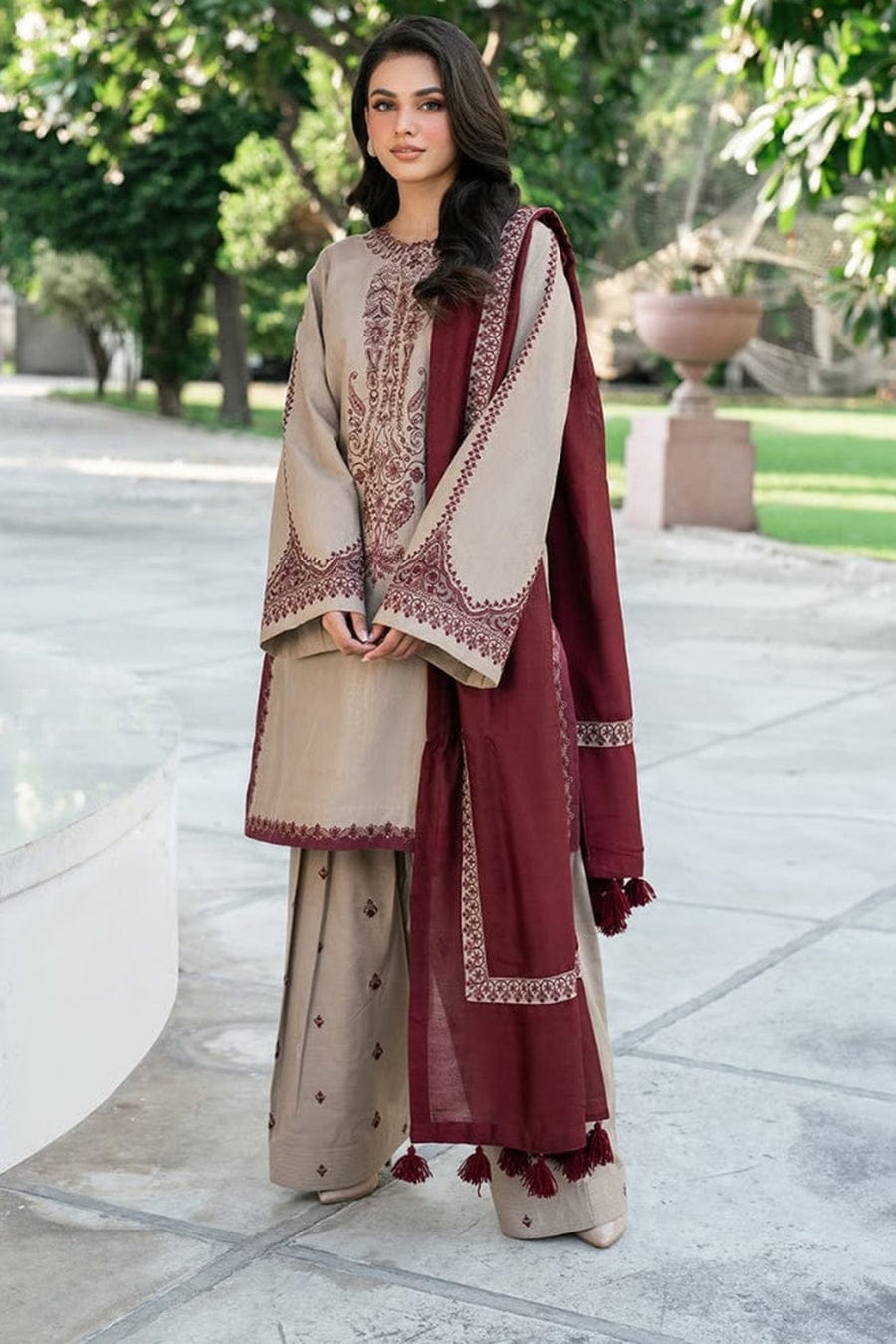 3PC EMBROIDERED SUIT DHANAK ZZ-013