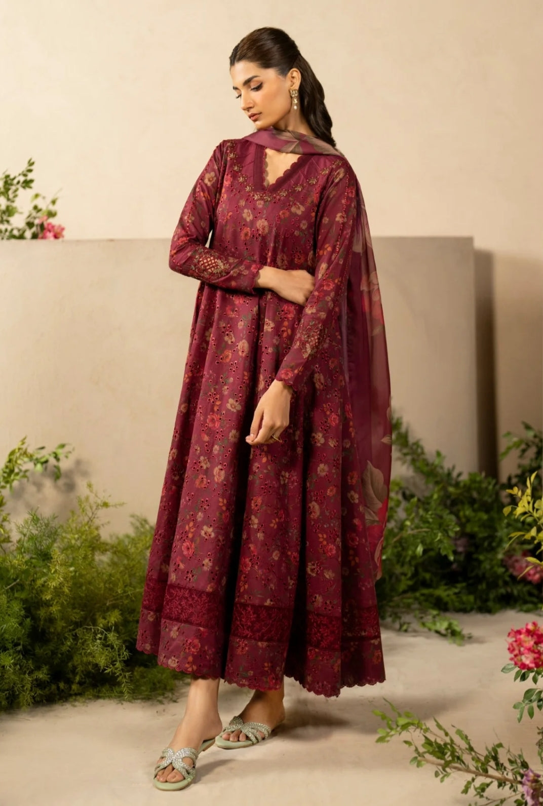 Digital Printed Dhanak 3pc Unstitched D-014