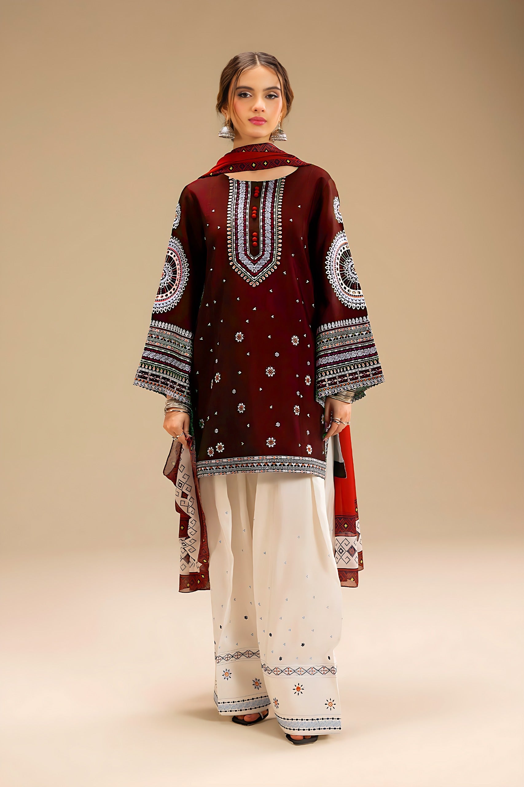 3PC EMBROIDERED SUIT DHANAK ZZ-009