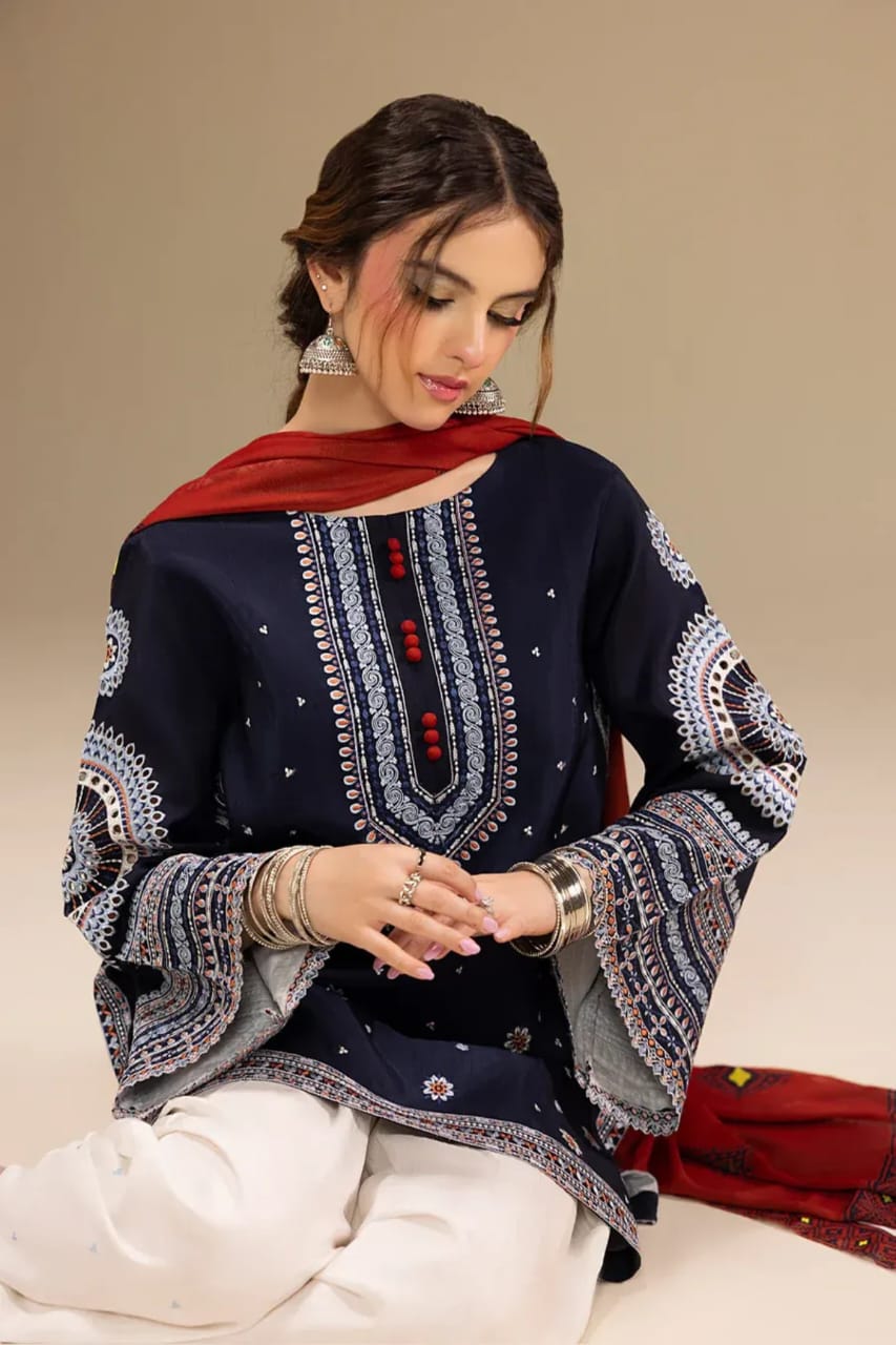 3PC EMBROIDERED SUIT DHANAK ZZ-008